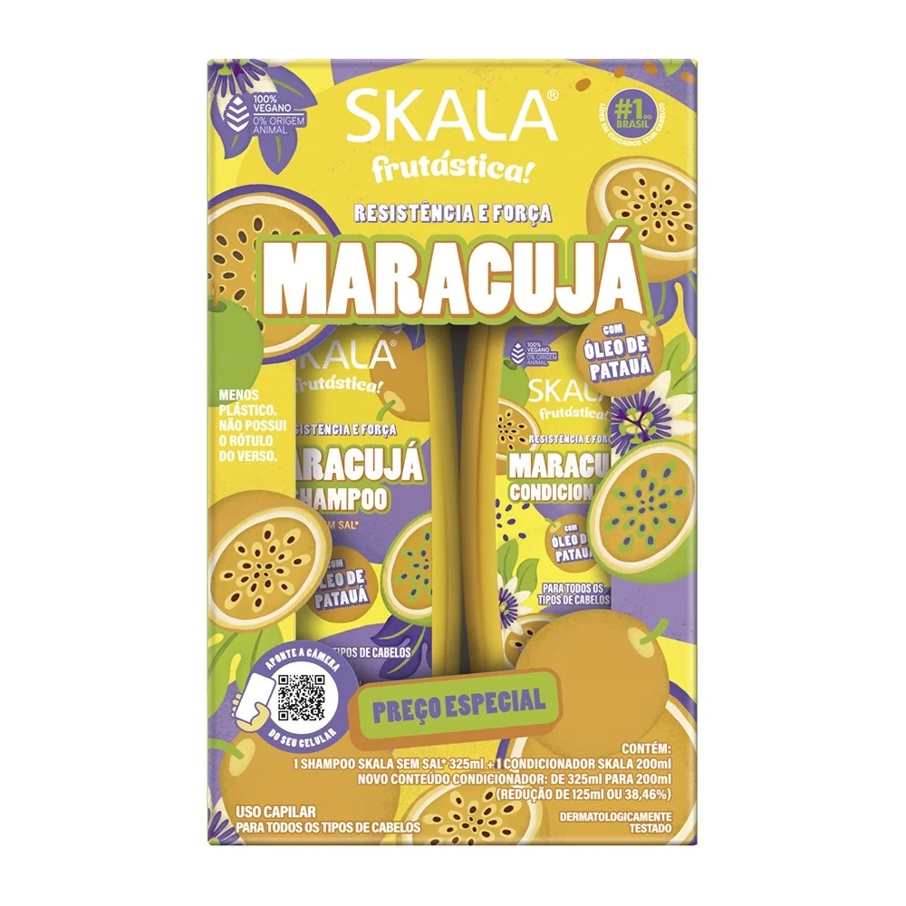 KIT SHAMPOO 325ML + CONDICIONADOR 200ML FRUTÁSTICA SKALA MARACUJÁ
