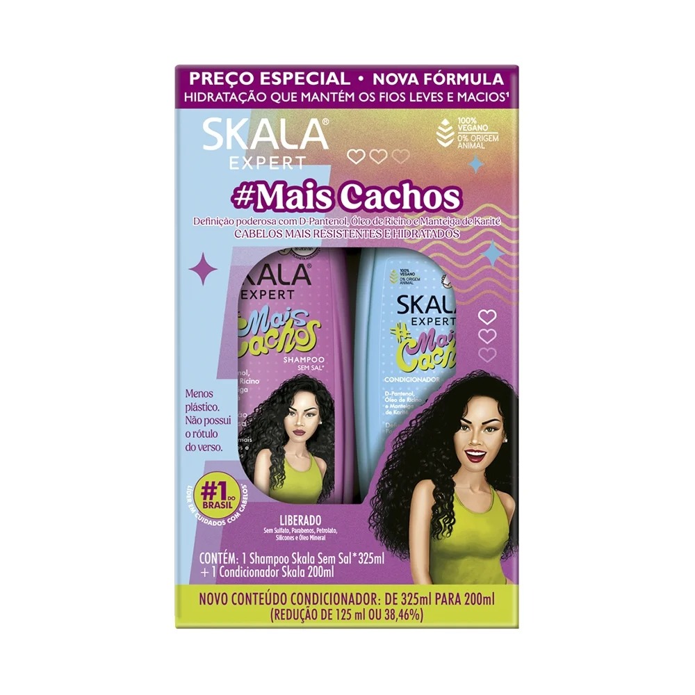 KIT SHAMPOO 325ML + CONDICIONADOR 200ML EXPERT SKALA MAIS CACHOS