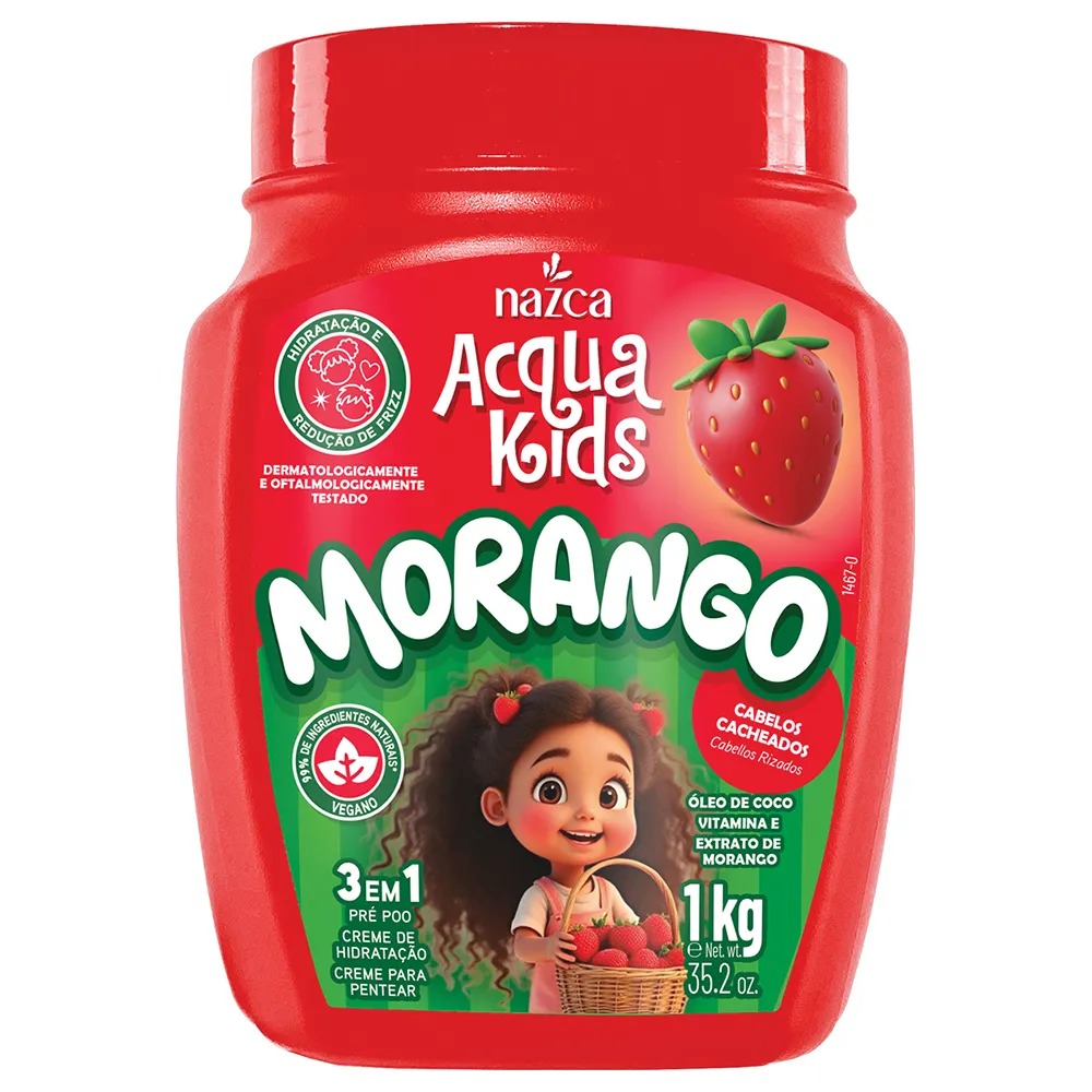 CREME 3 EM 1 ACQUA KIDS MORANGO 1KG