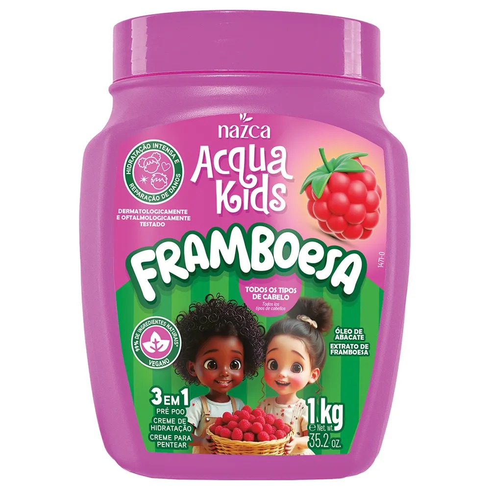 CREME 3 EM 1 ACQUA KIDS FRAMBOESA 1KG