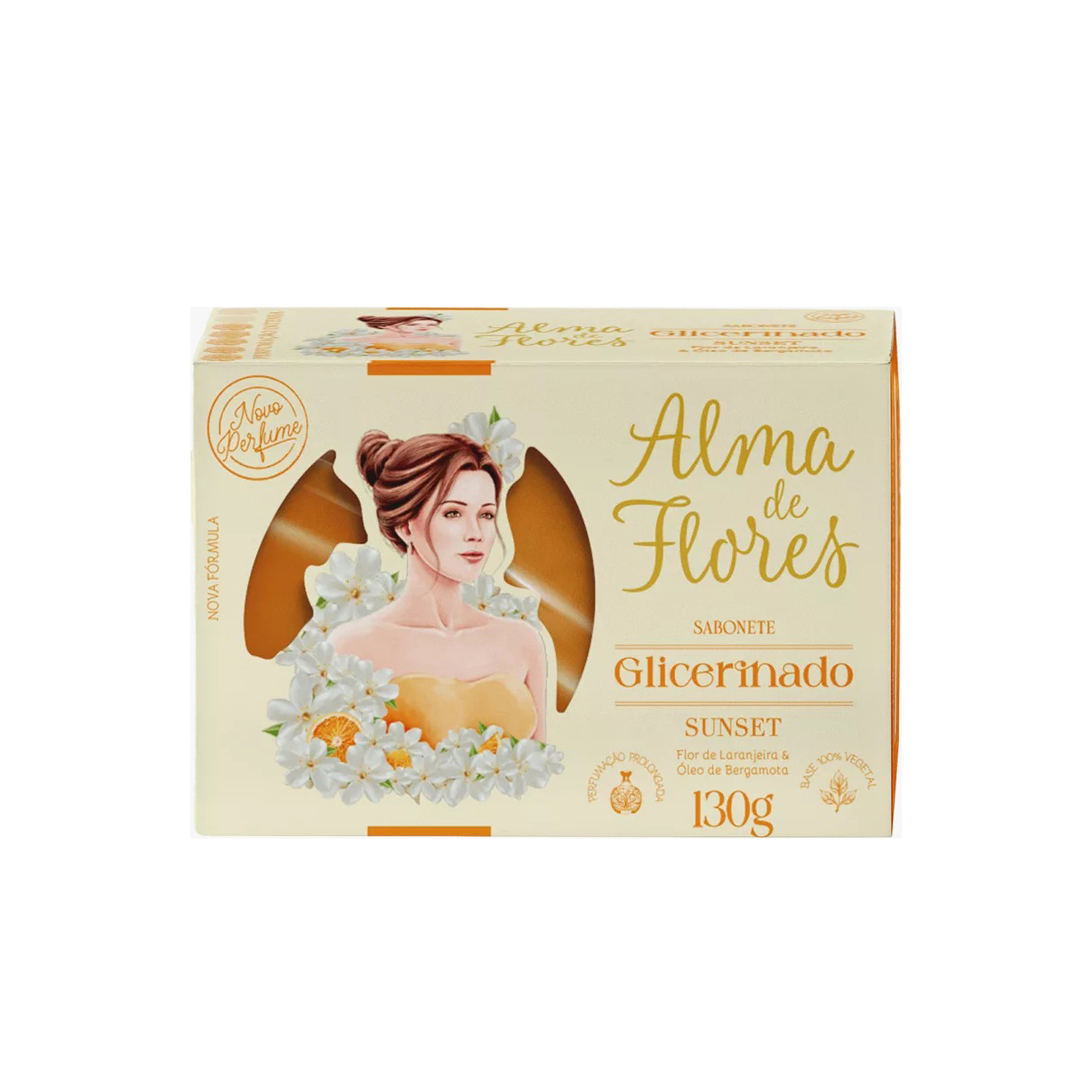 SABONETE BARRA GLICERINADO ALMA DE FLORES SUNSET 130G