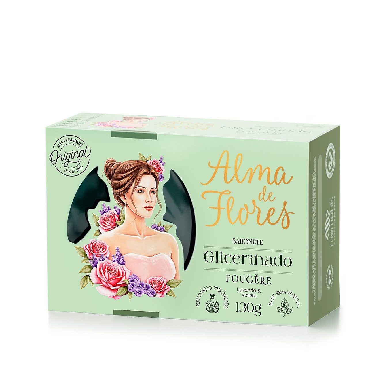 SABONETE BARRA GLICERINADO ALMA DE FLORES FOUGÈRE 130G