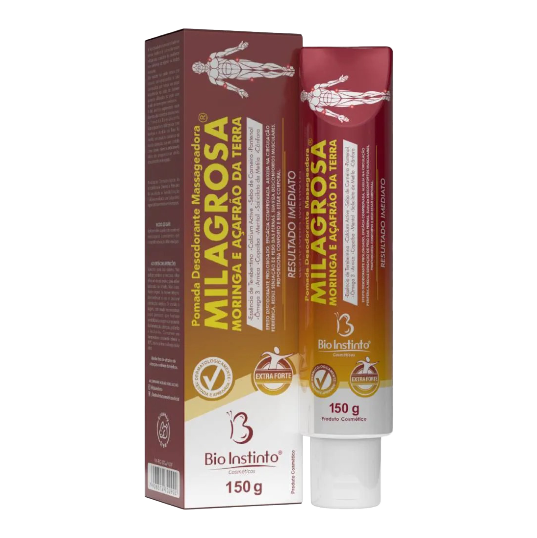 POMADA MASSAGEADORA BIO INSTINTO MILAGROSA COM MORINGA E AÇAFRÃO DA TERRA 150G