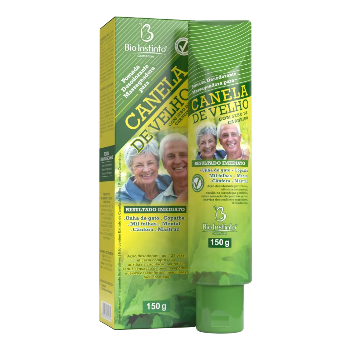 POMADA MASSAGEADORA BIO INSTINTO PARA CANELA DE VELHO COM SEBO DE CARNEIRO 150G