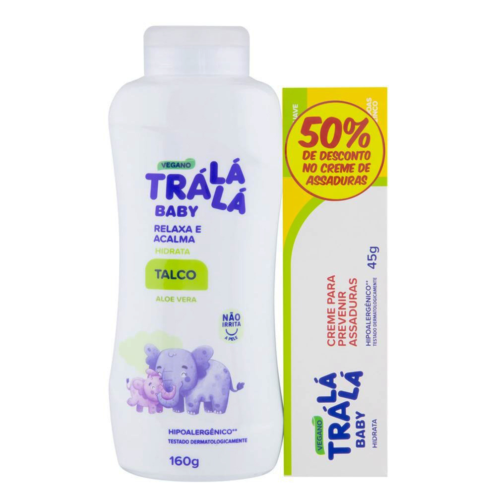 PACK TALCO 160G + CREME PREVENTIVO DE ASSADURAS 45G TRÁ LÁ LÁ HIDRATA