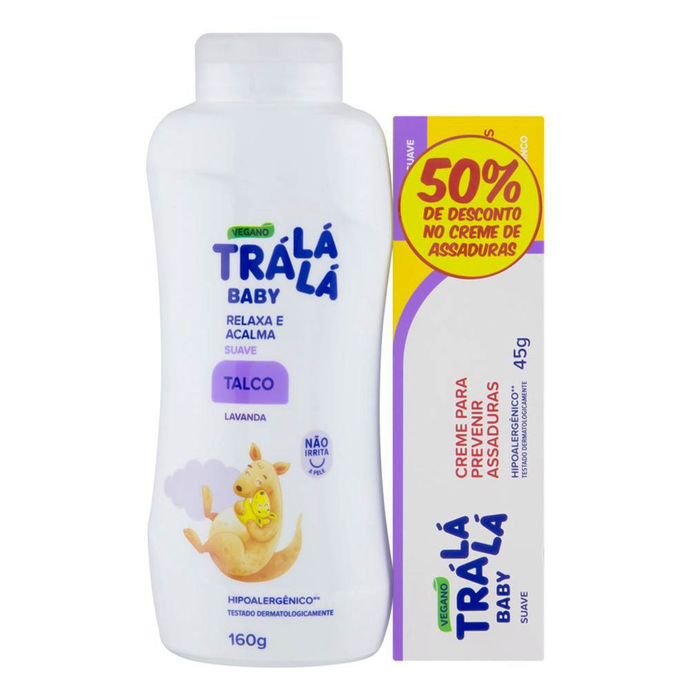 PACK TALCO 160G + CREME PREVENTIVO DE ASSADURAS 45G TRÁ LÁ LÁ SUAVE