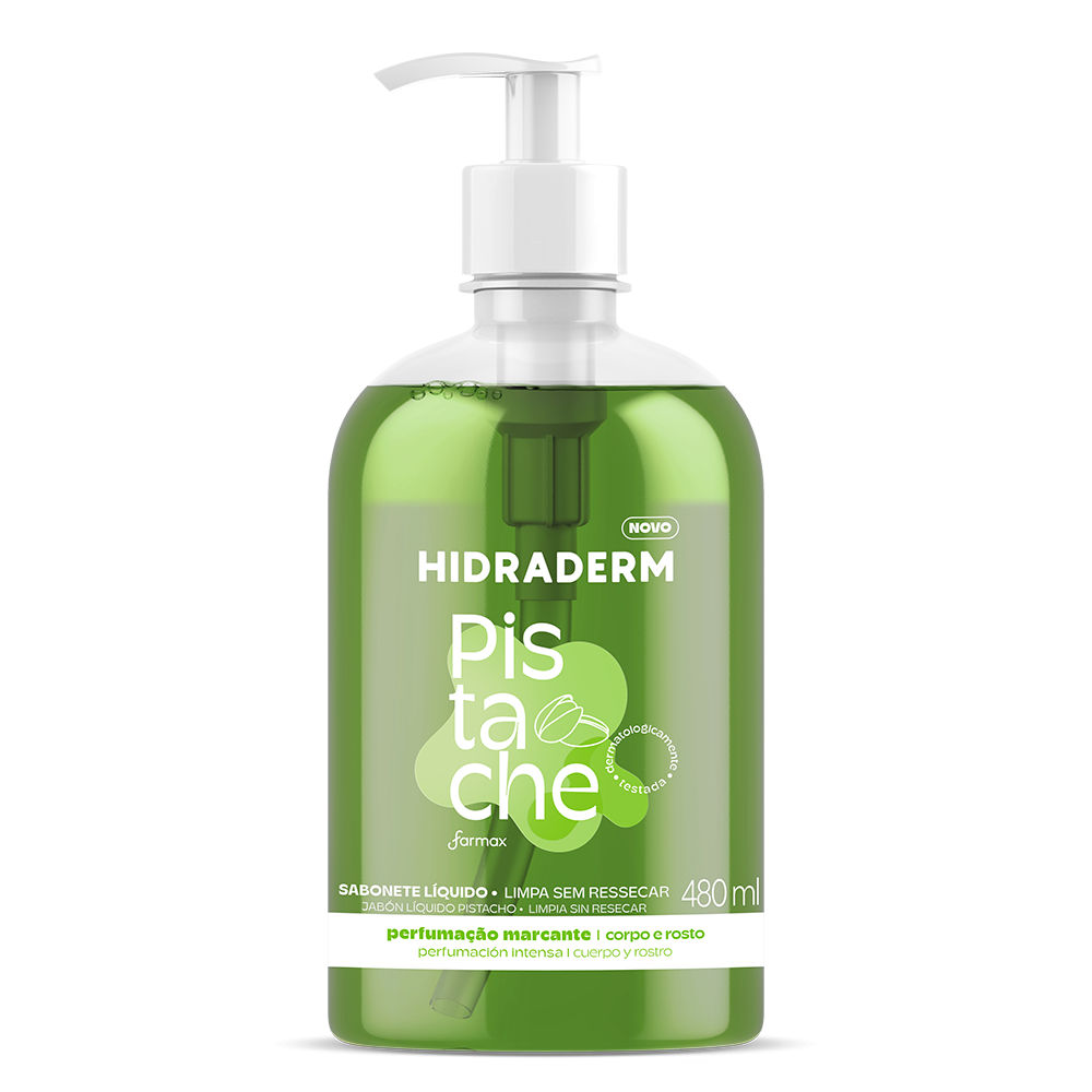 SABONETE LÍQUIDO PISTACHE HIDRADERM 480ML