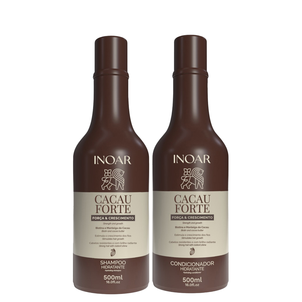 KIT SHAMPOO + CONDICIONADOR INOAR CACAU FORTE 500ML