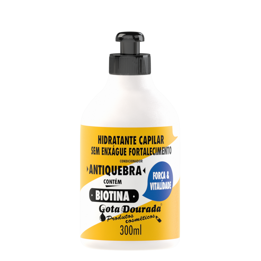 HIDRATANTE CAPILAR GOTA DOURADA SEM ENXÁGUE FORTALECIMENTO BIOTINA 300ML