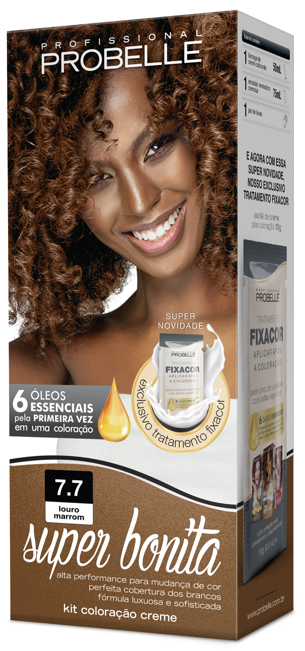 Coloração Super Bonita 7.7 Louro Marrom