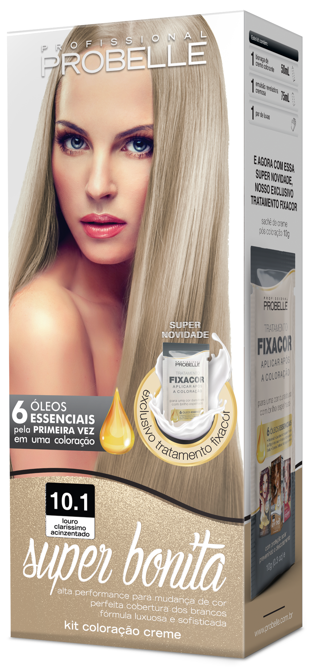 Coloração Super Bonita 10.1 Louro Claríssimo Acinzentado 