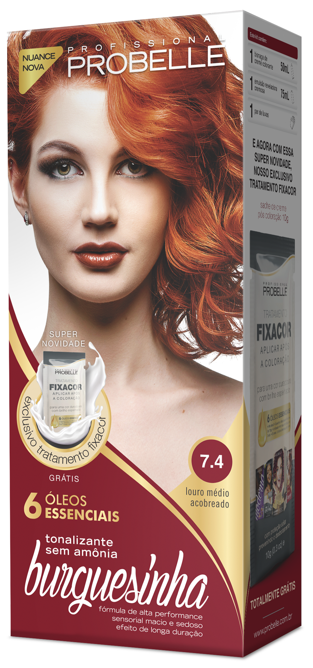 Coloração Burguesinha 7.4 Louro Médio Acobreado