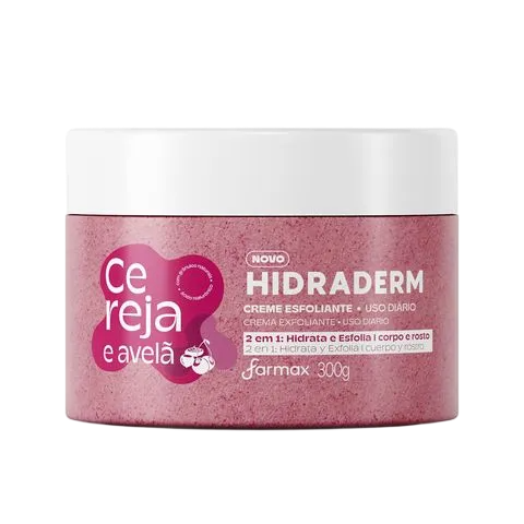 CREME ESFOLIANTE HIDRADERM CEREJA E AVELÃ 300G