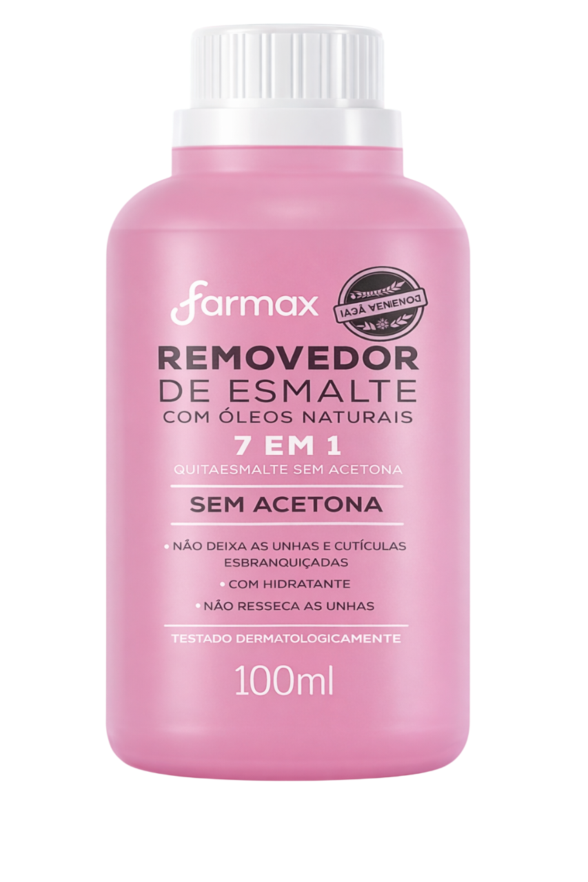 Removedor de Esmalte Farmax sem Acetona 7 em 1 100ml - Pacote com 12 Unidades