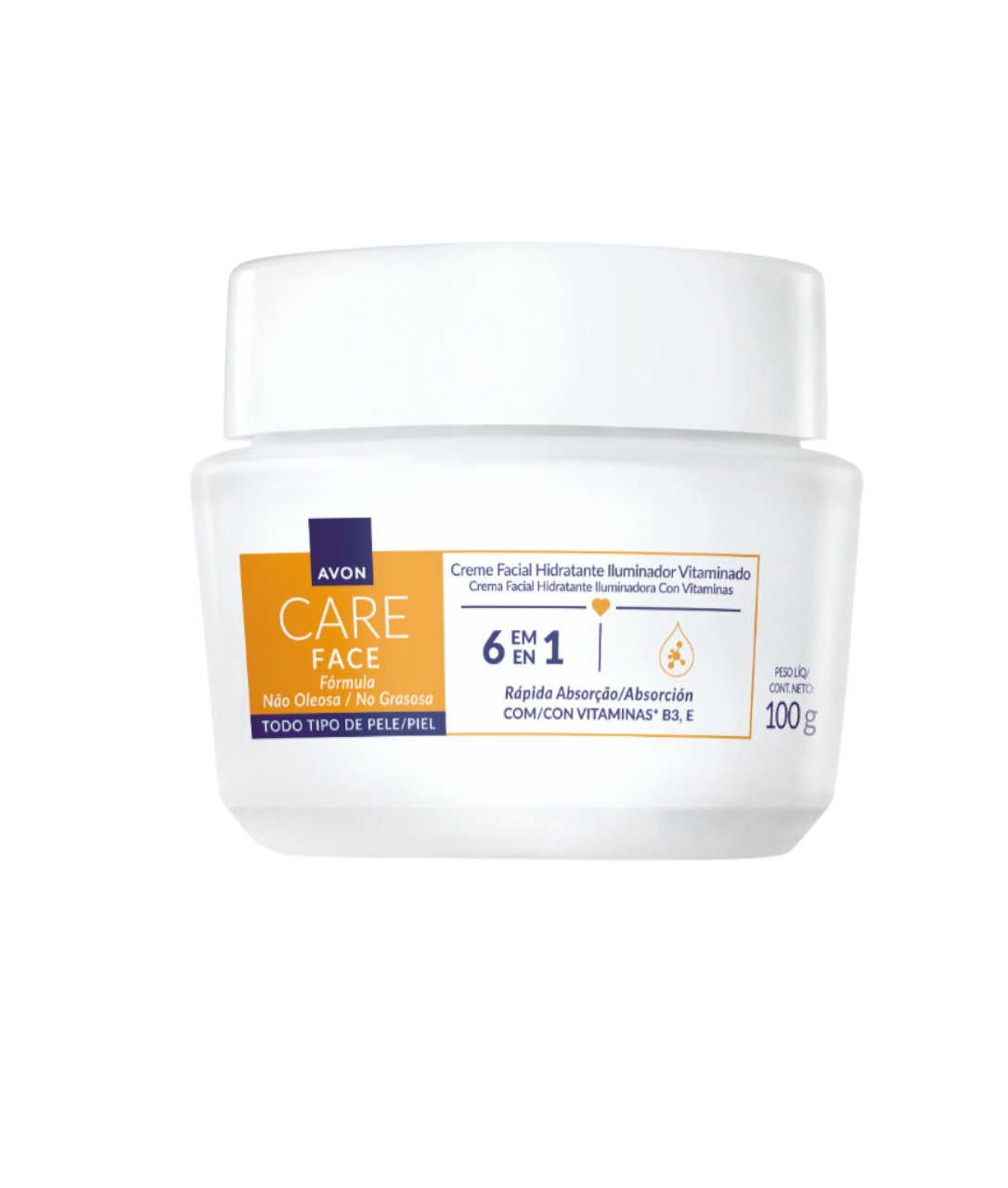 CREME FACIAL AVON CARE ILUMINADOR VITAMINADO 100G