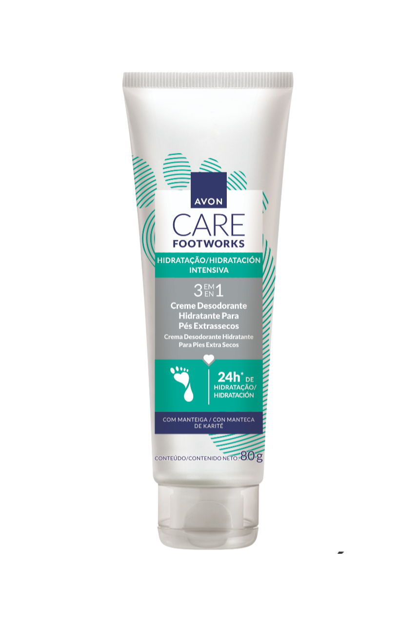 CREME HIDRATANTE PARA OS PÉS AVON CARE FOOTWORKS 80G