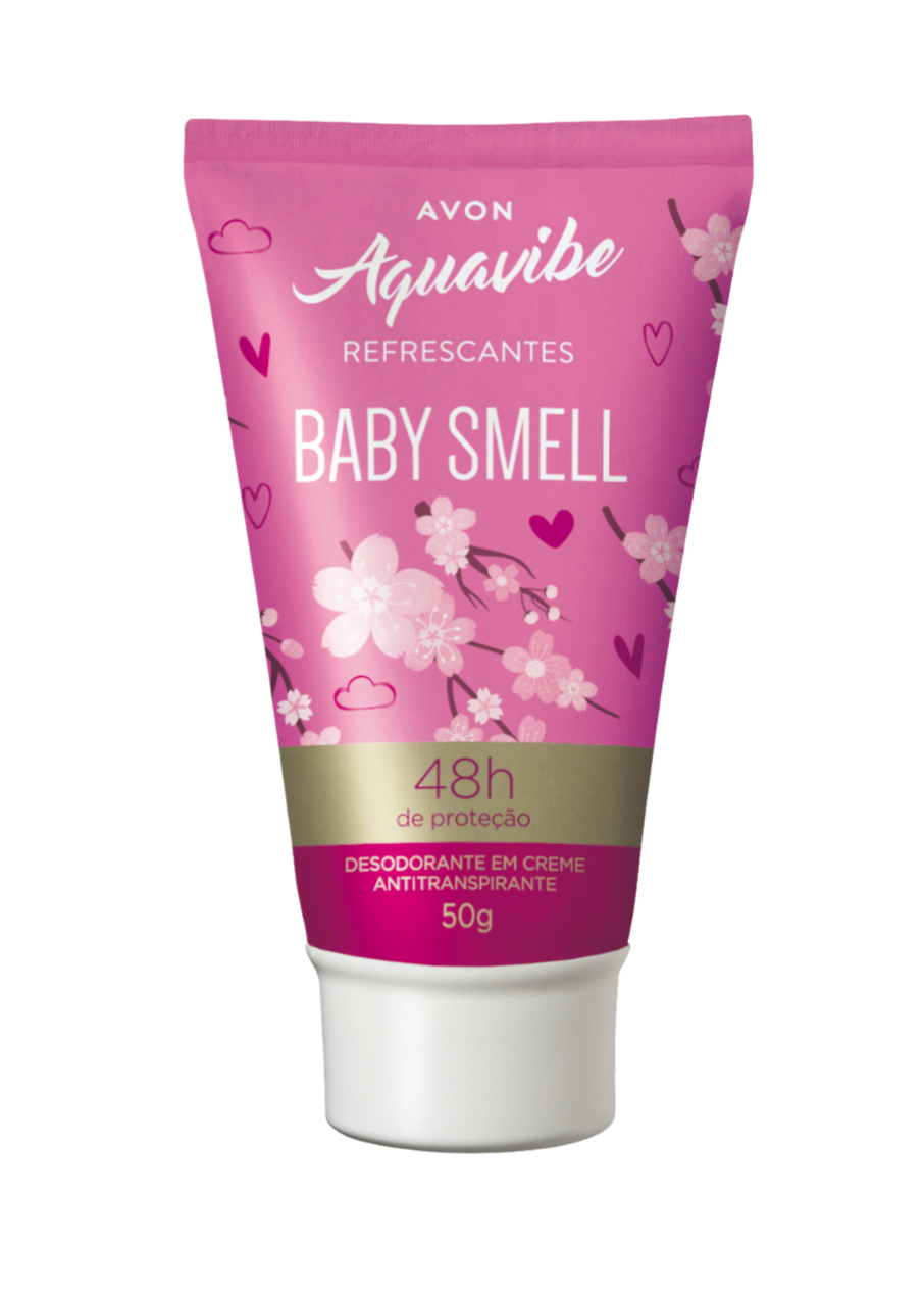 DESODORANTE EM CREME AVON AQUAVIBE BABY SMELL 50G