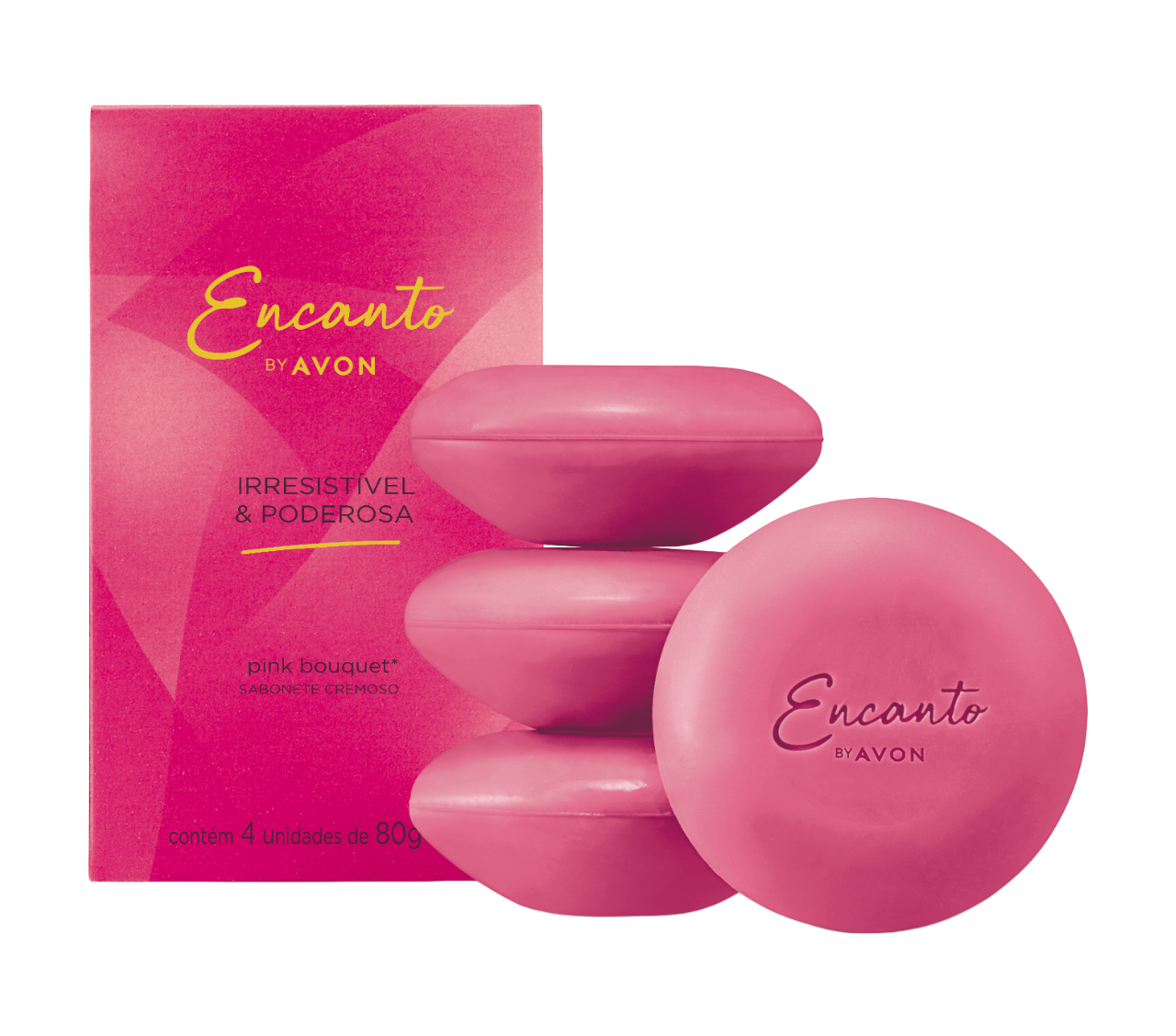 SABONETE EM BARRA AVON ENCANTO IRRESISTIBLE 80G C/04 UNIDADES
