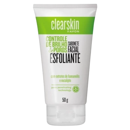 Sabonete Facial Esfoliante Avon Clearskin Controle de Brilho & Poros 50g