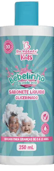SABONETE LÍQUIDO BIO INSTINTO KIDS BEBELINHO GLICERINADO ALGODÃO DOCE 250ML