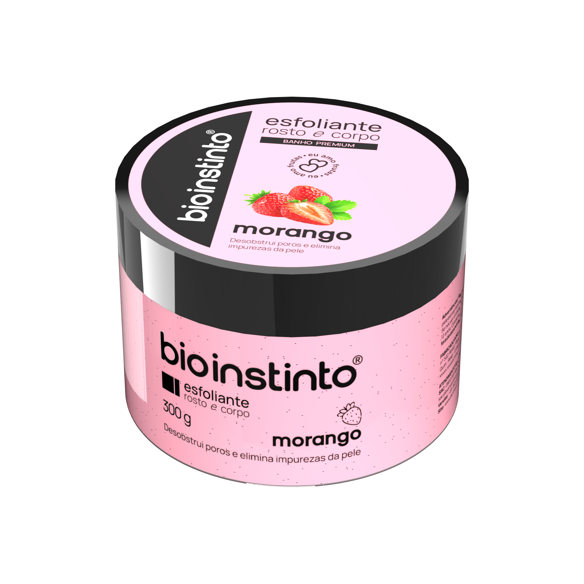 ESFOLIANTE ROSTO E CORPO BIO INSTINTO MORANGO 300G