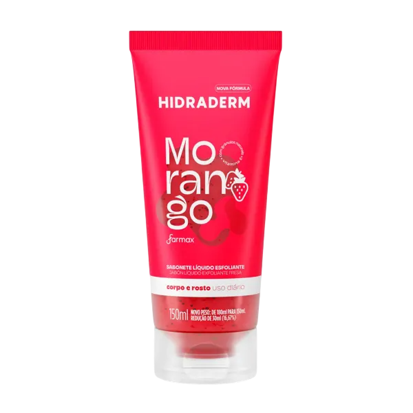 SABONETE LÍQUIDO ESFOLIANTE HIDRADERM MORANGO 150ML