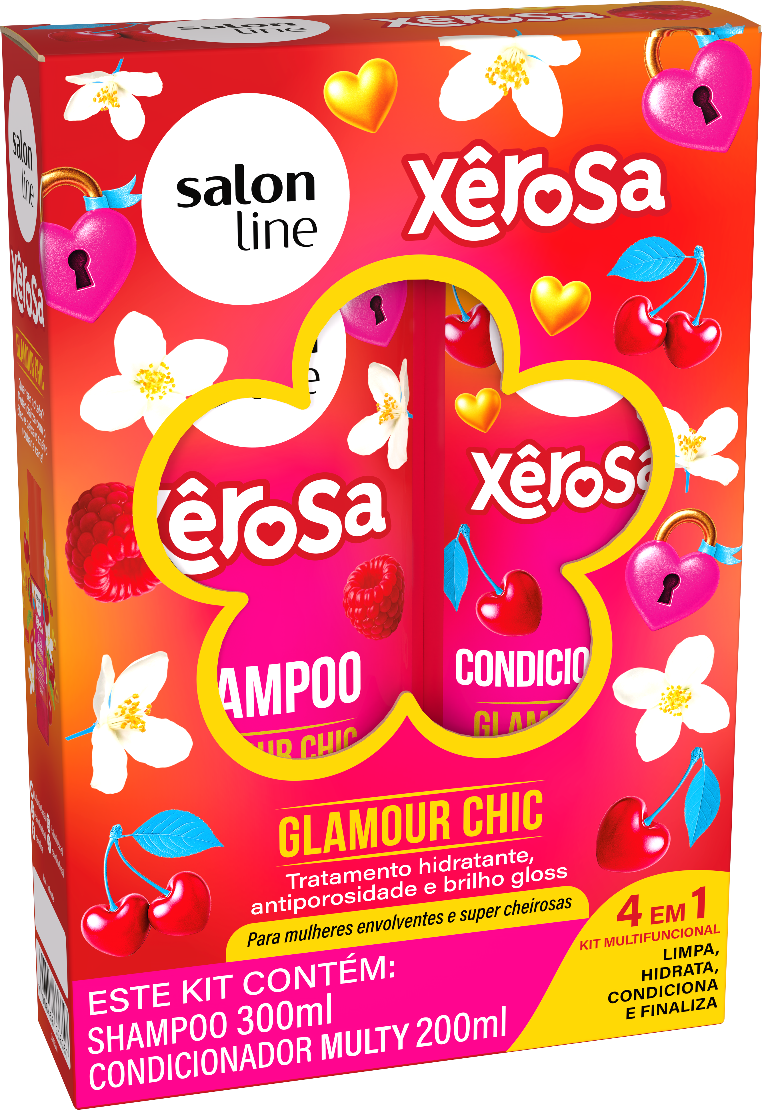 KIT SHAMPOO 300ML + CONDICIONADOR 200ML XÊROSA GLAMOUR CHIC