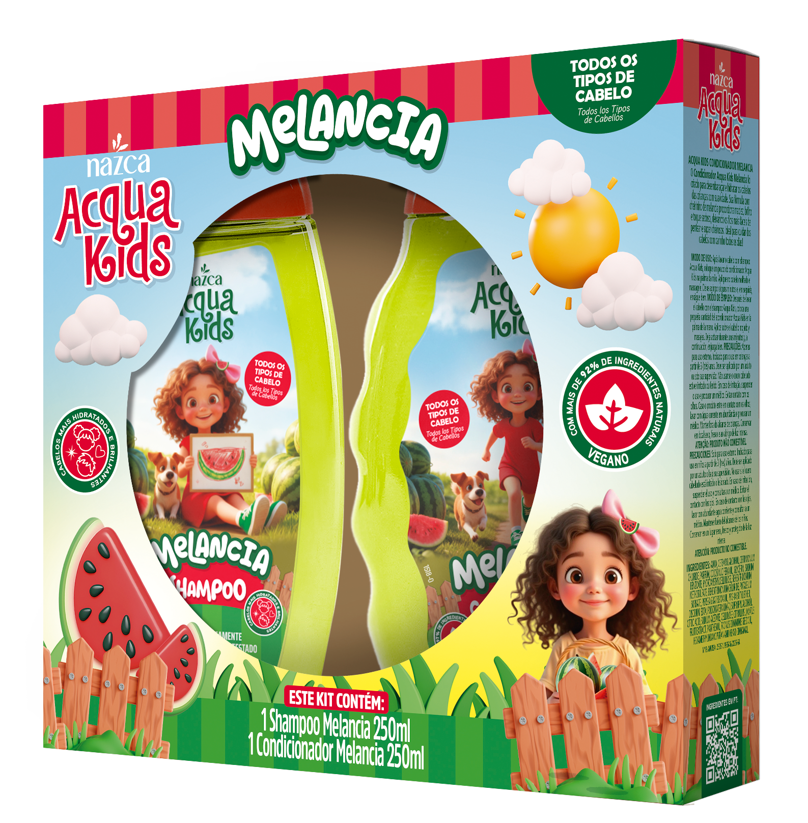 Kit Shampoo + Condicionador Acqua Kids Melancia 250ml