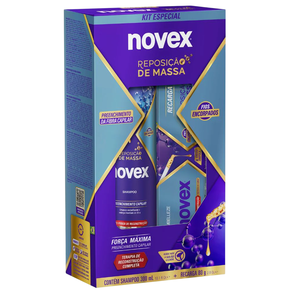 KIT SH+RECARGA NOVEX REPOSICAO DE MASSA
