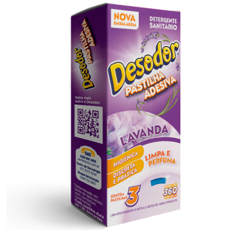 Pastilha Sanitária Adesiva Desodor Lavanda C/03 Unidades