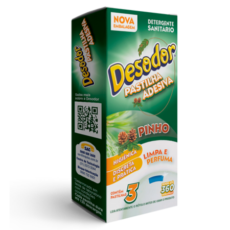 Pastilha Sanitária Adesiva Desodor Pinho C/03 Unidades