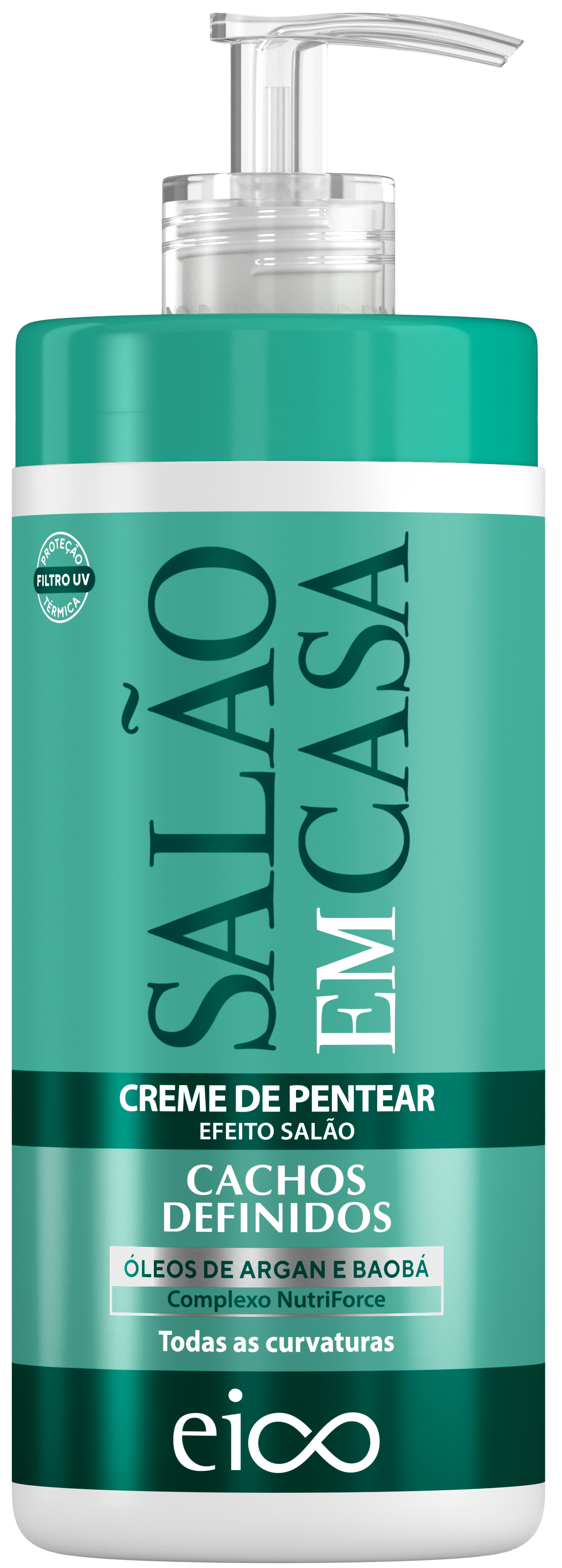 Creme Para Pentear Eico Salão Em Casa Cachos Definidos 600ml
