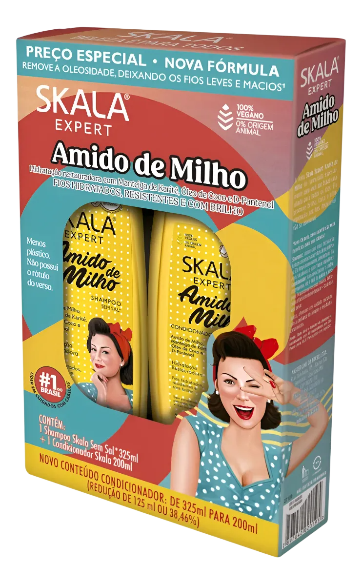 Kit Shampoo 325ml + Condicionador 200ml Skala Expert Amido De Milho