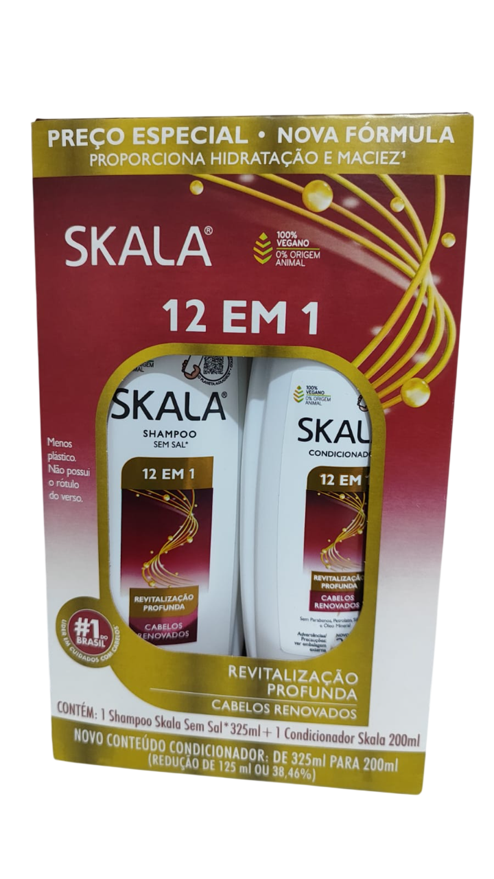 Kit Shampoo 325ml + Condicionador 200ml Skala 12 Em 1