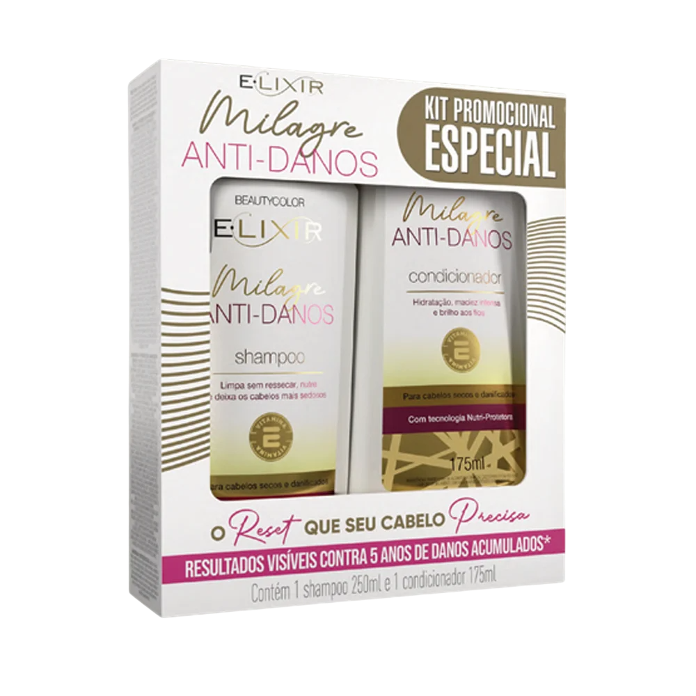 Kit Shampoo 250ml + Condicionador 175ml Beauty Color Milagre Anti-Danos