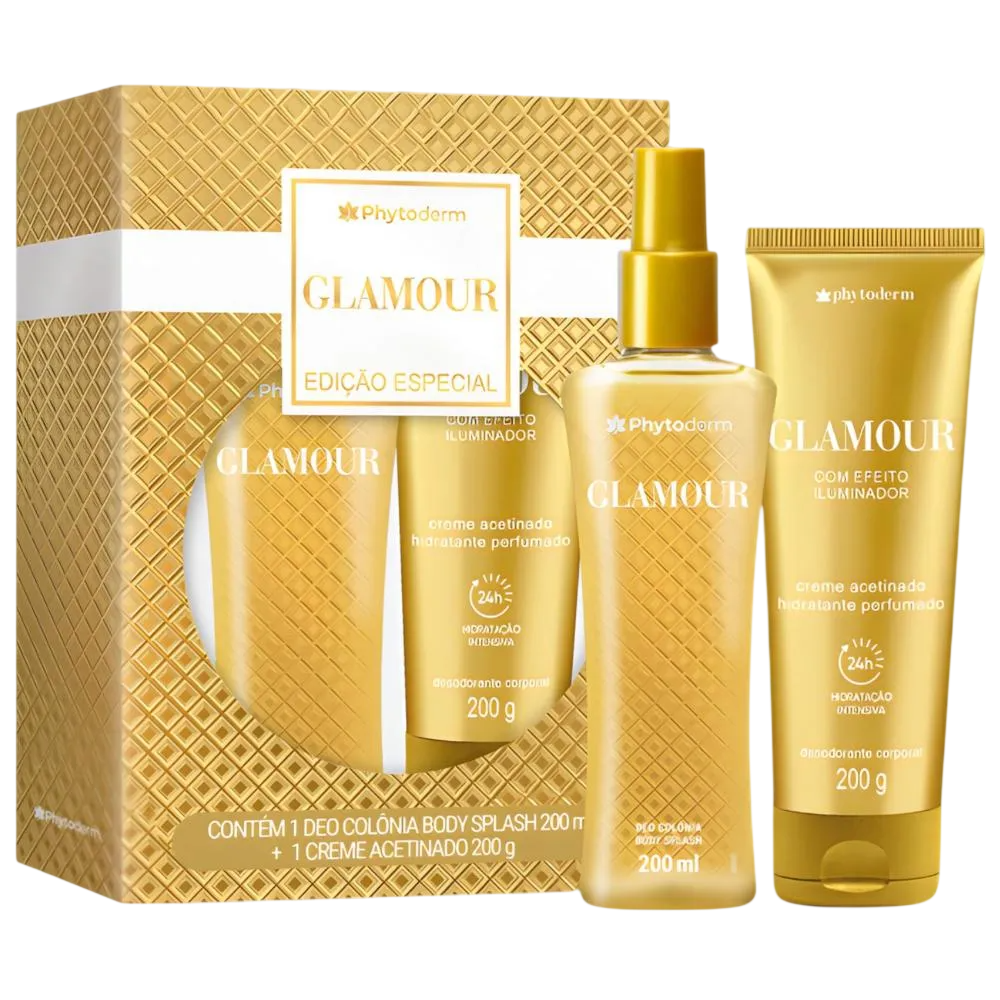 Kit Body Splash 200ml + Creme Acetinado 200g Phytoderm Glamour