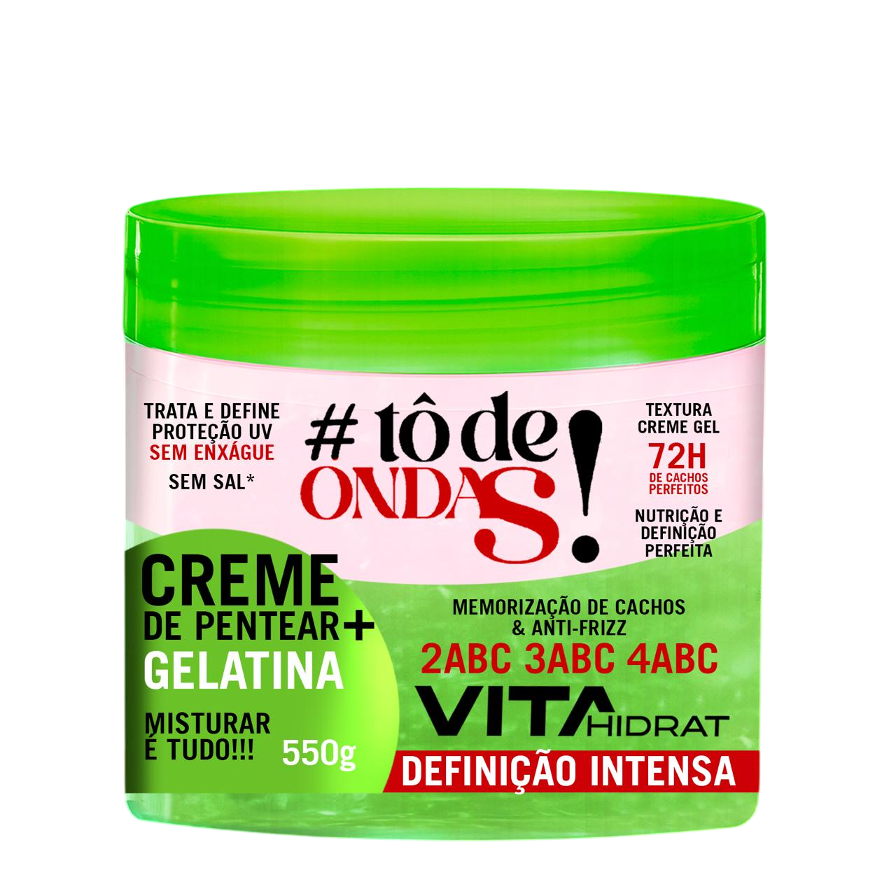 Creme para Pentear + Gelatina Vitahidrat #TôdeOndas! Definicação Intensa 550g