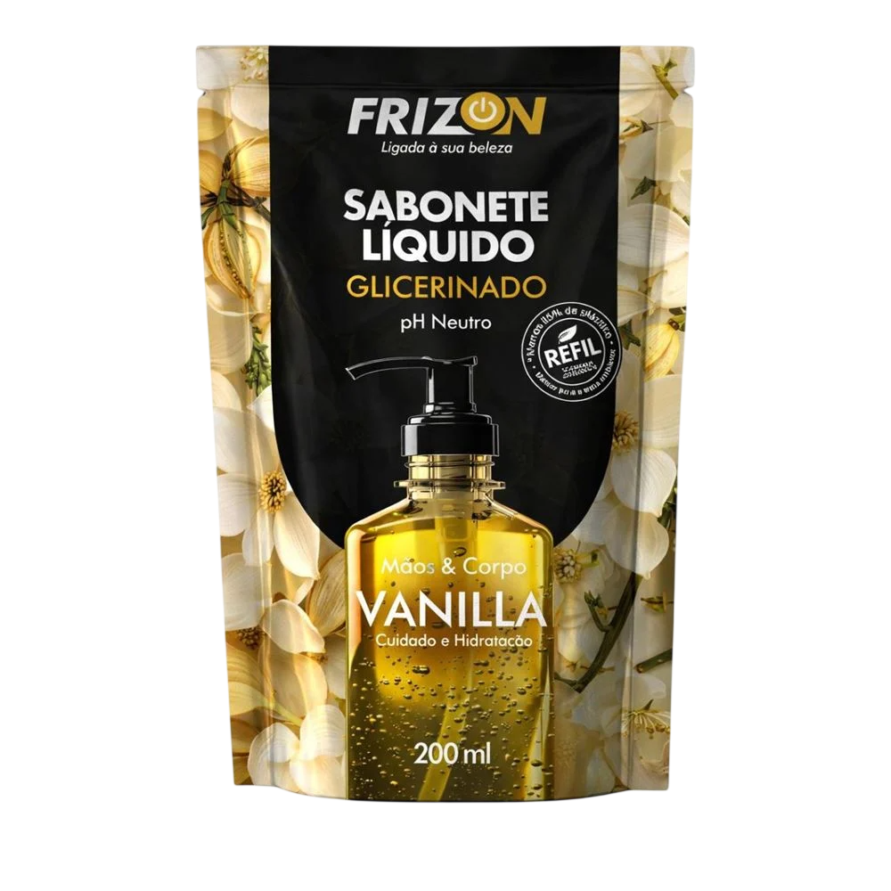 Sabonete Líquido Glicerinado Frizon Vanilla 200ml Refil