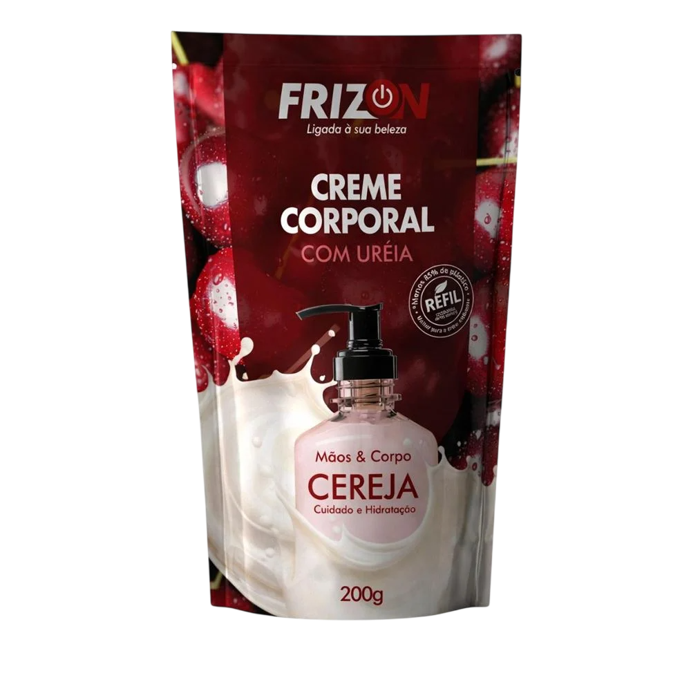 Creme Corporal com Uréia Frizon Cereja 200g Refil
