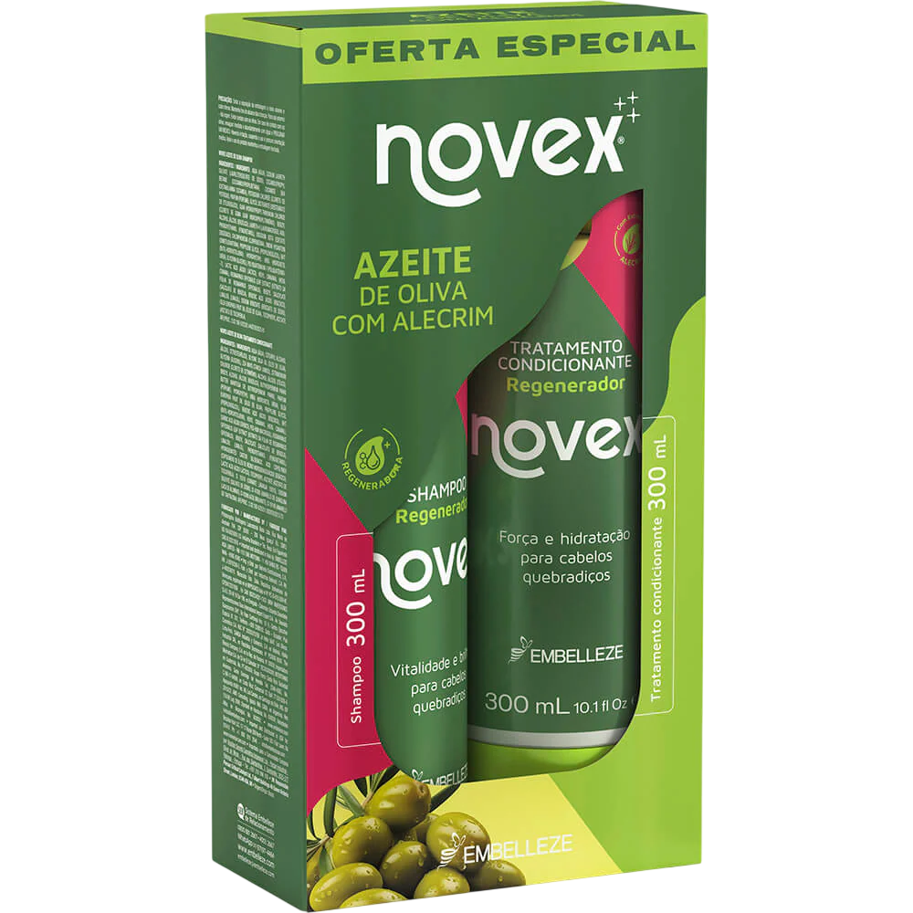 Kit Shampoo 300ml + Creme de Tratamento 300ml Novex Azeite de Oliva