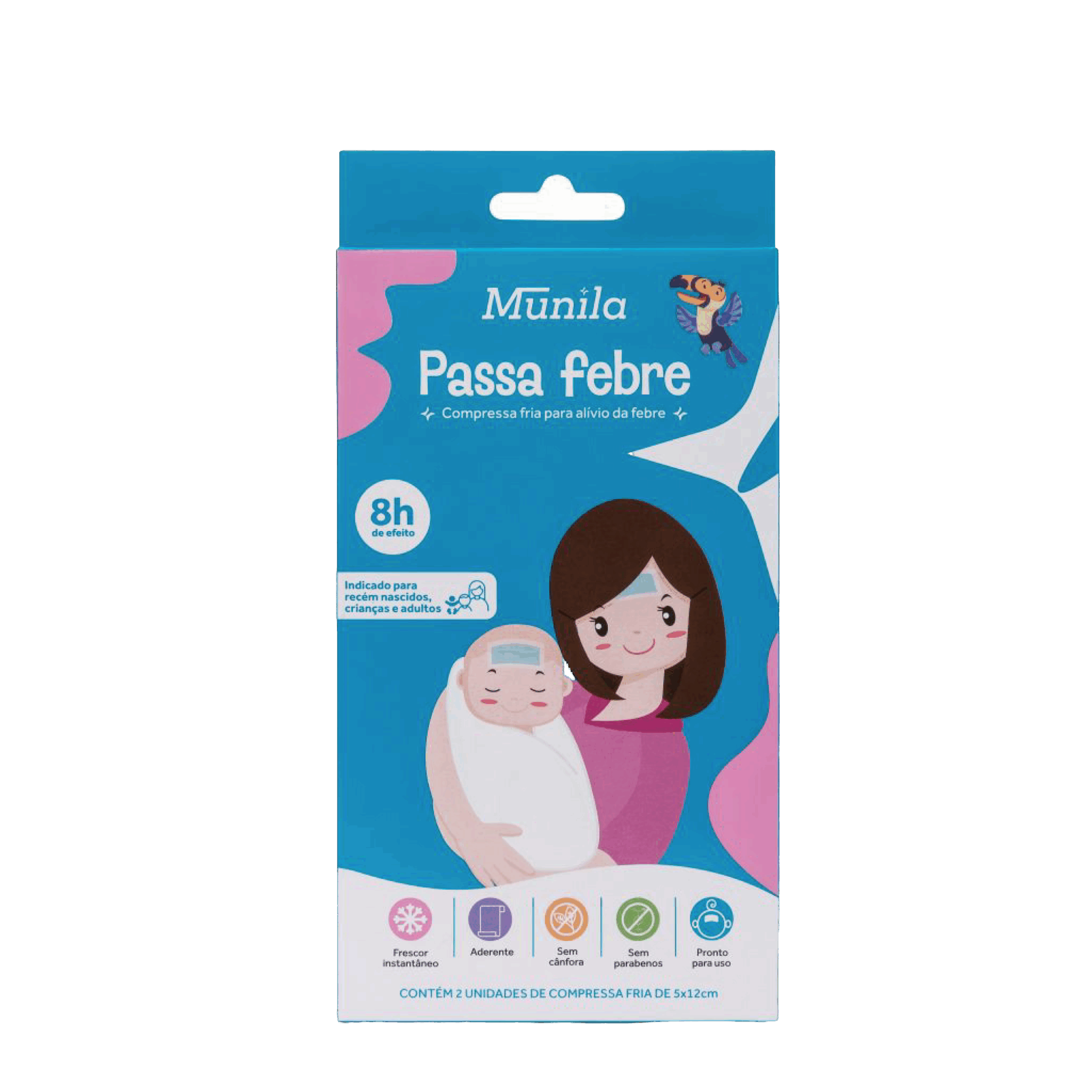 Compressa Fria Munila Passa Febre - 2 Unidades