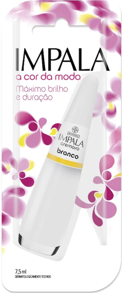 Esmalte Cremoso Impala A Cor da Sua Moda Branco 7,5ml Blister - (6 unidades)