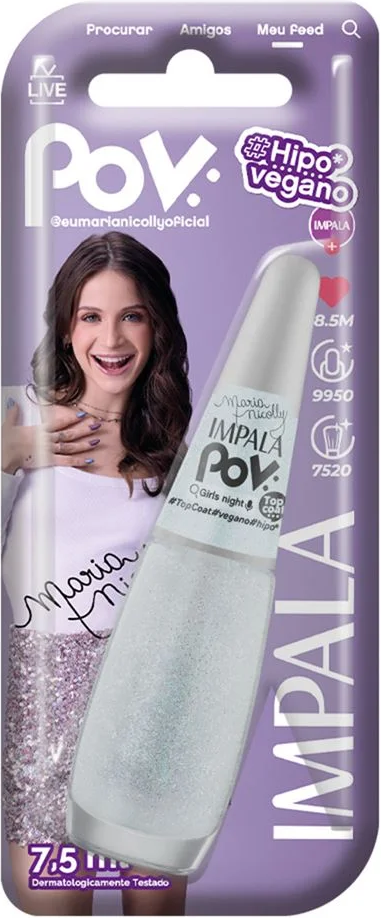 Top Coat Impala Girls Night 7,5ml Blister - (6 unidades)