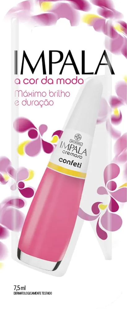 Esmalte Cremoso Impala A Cor da Sua Moda Confeti 7,5ml Blister - (6 unidades)