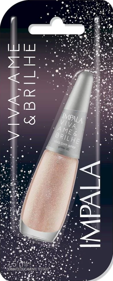 Esmalte Glitter Imapala Viva Ame & Brilhe Viva com Amor 7,5ml Blister - (6 unidades)