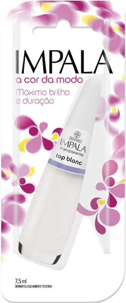Esmalte Transparente Impala A Cor da Sua Moda Top Blanc 7,5ml Blister - (6 unidades)