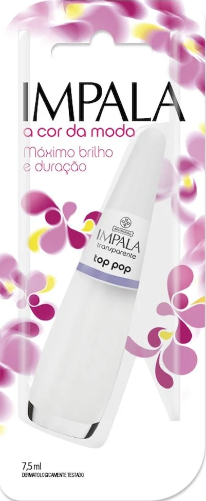 Esmalte Transparente Impala A Cor da Sua Moda Top Pop 7,5ml Blister - (6 unidades)