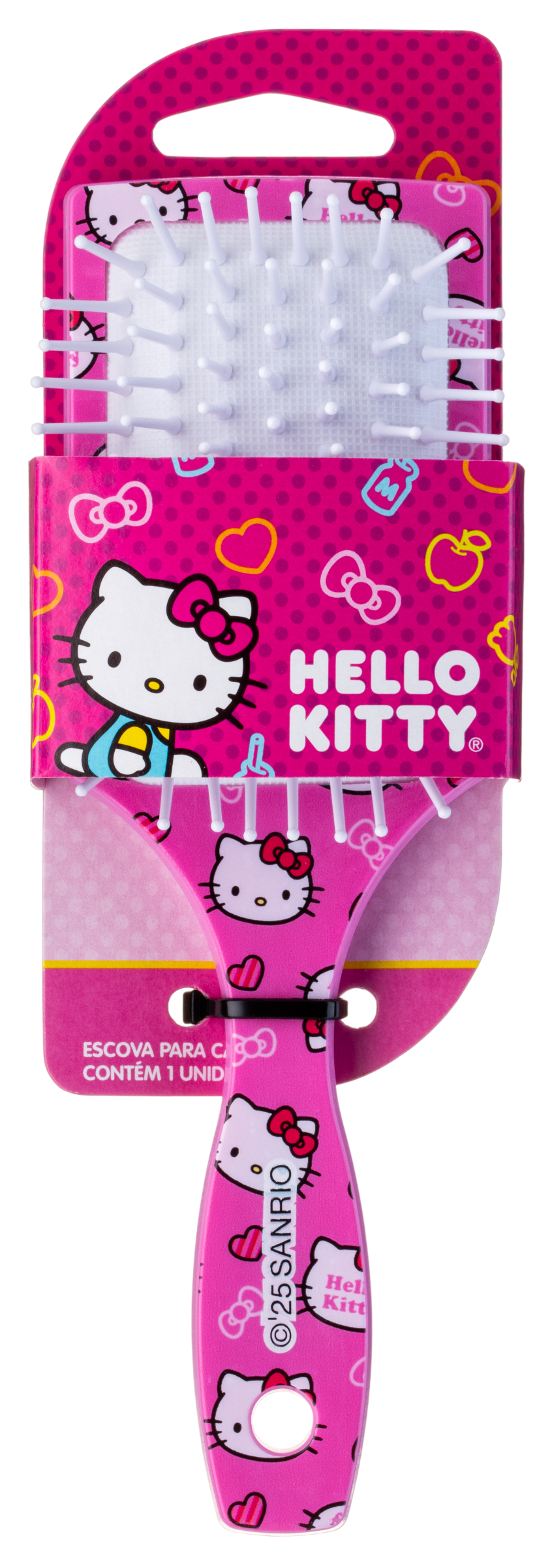 Escova Quadrada Escobel Hello Kitty Rosa Pop Pequena