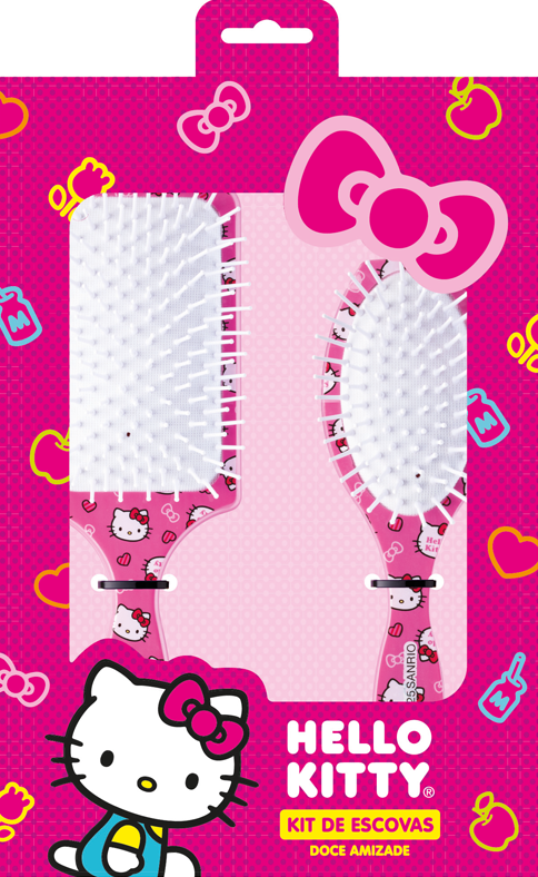 Kit de Escovas Escobel Hello Kitty Doce Amizade com 02 Unidades