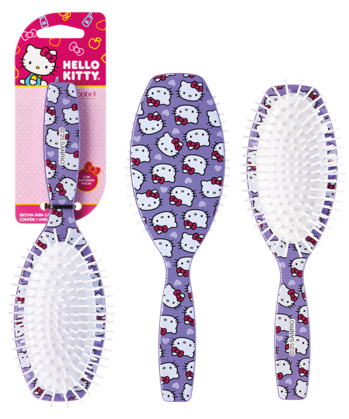 Escova Oval Escobel Hello Kitty Mundo Lilás
